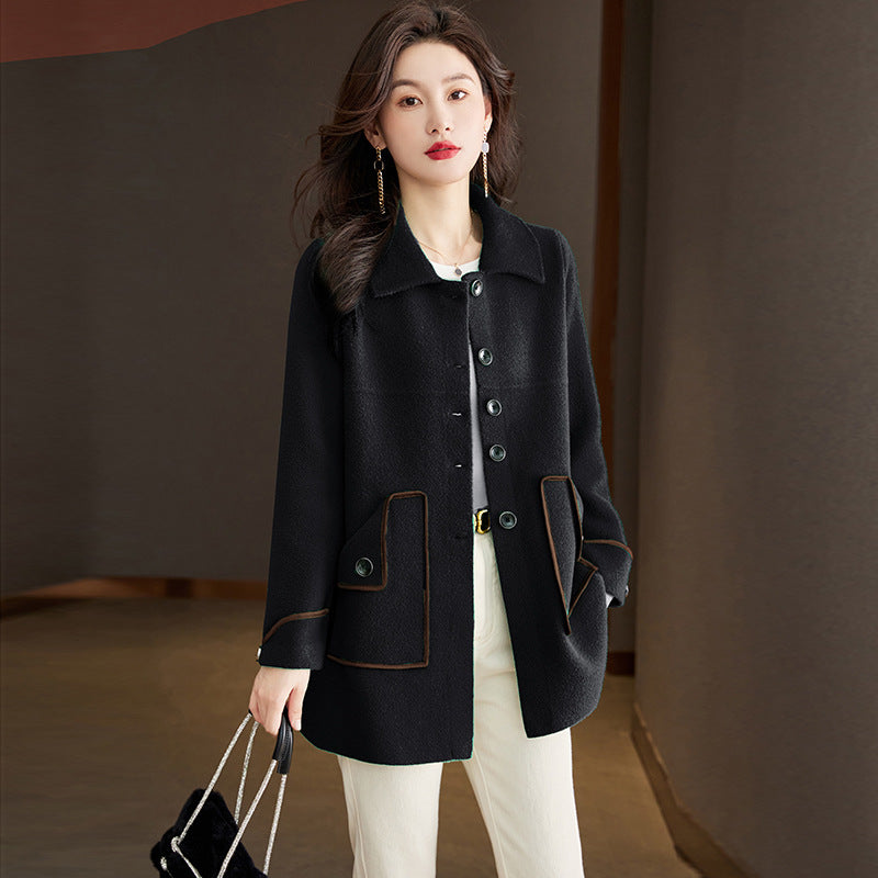 Autumn And Winter Plus Size Women's Woolen Coat