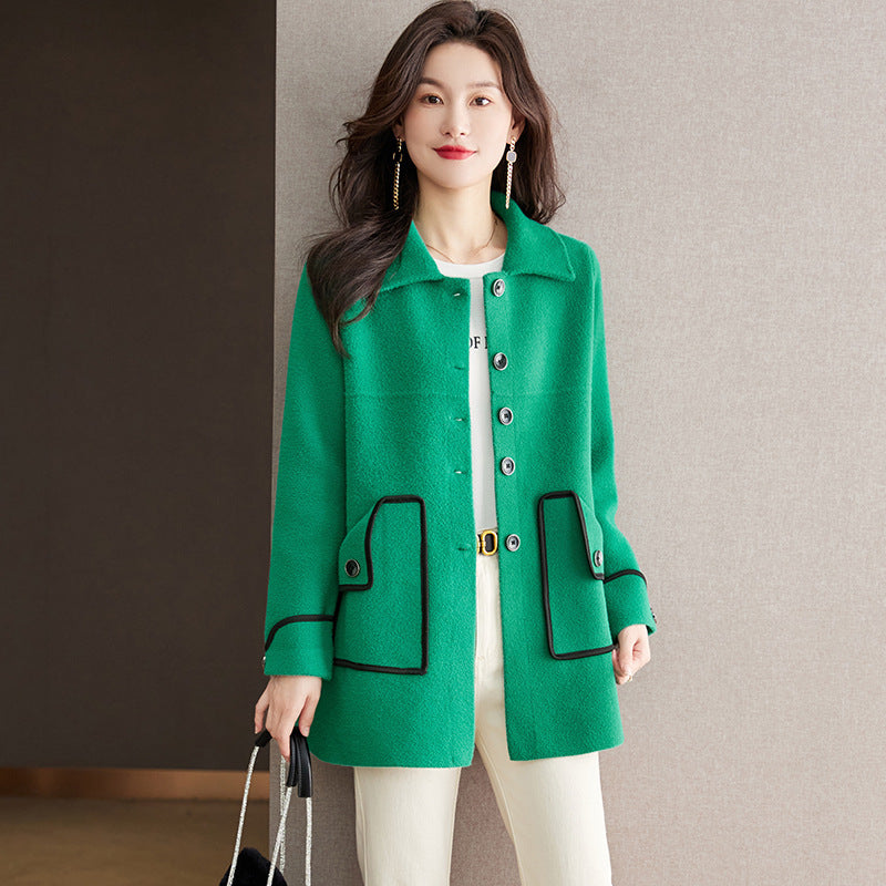 Autumn And Winter Plus Size Women's Woolen Coat