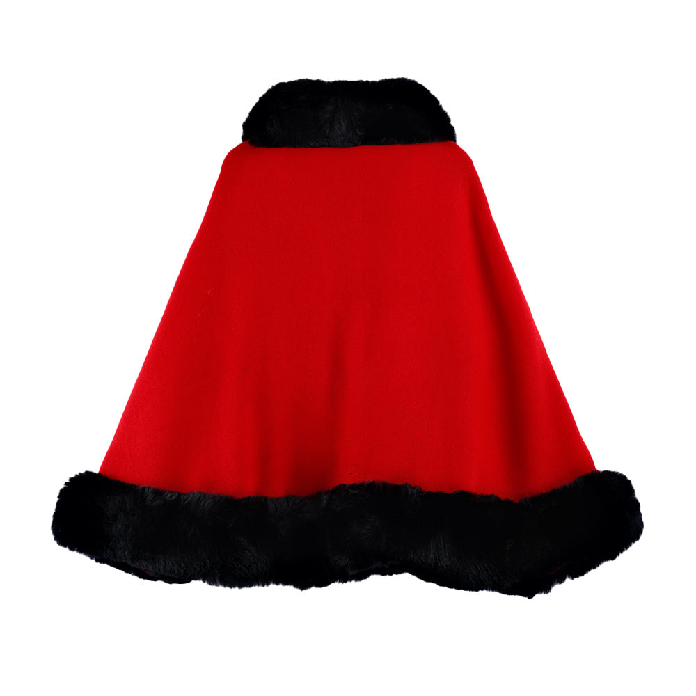 Gentle Temperament Woolen Cape And Shawl Solid Color Artificial Rex Rabbit Fur