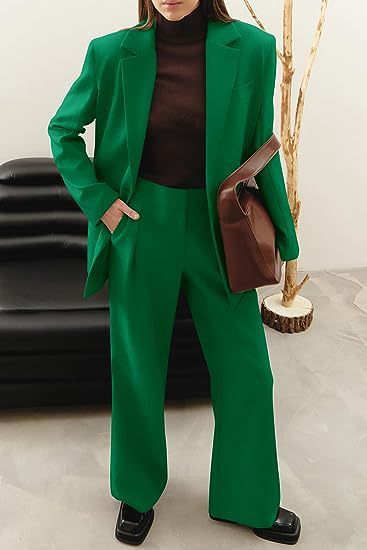 Women's Fashion Casual Solid Color Coat Trousers Suit